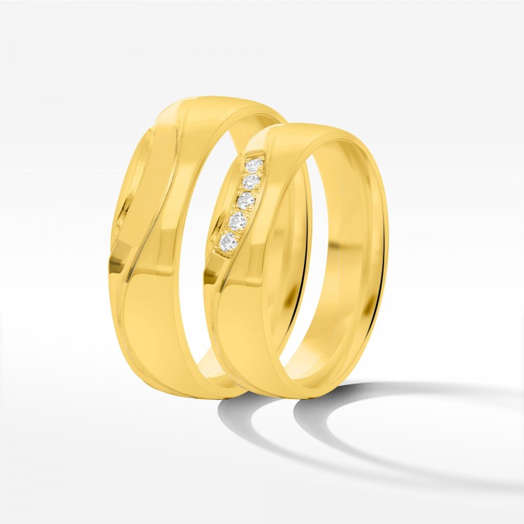 Obrączki ślubne z żółtego złota 5mm półokrągłe