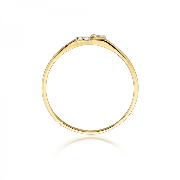 Pierścionek z żółtego złota z diamentami