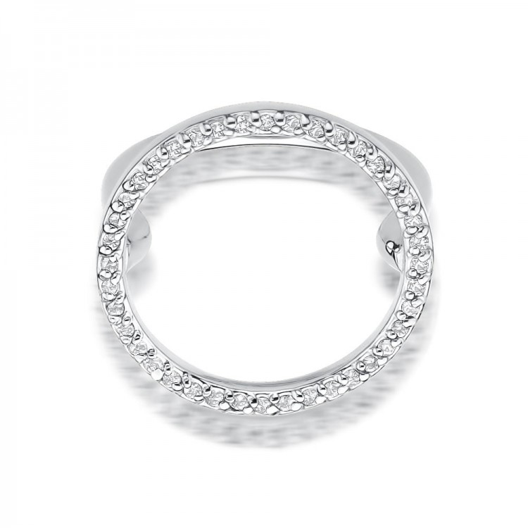 Pierścionek z białego złota z diamentami