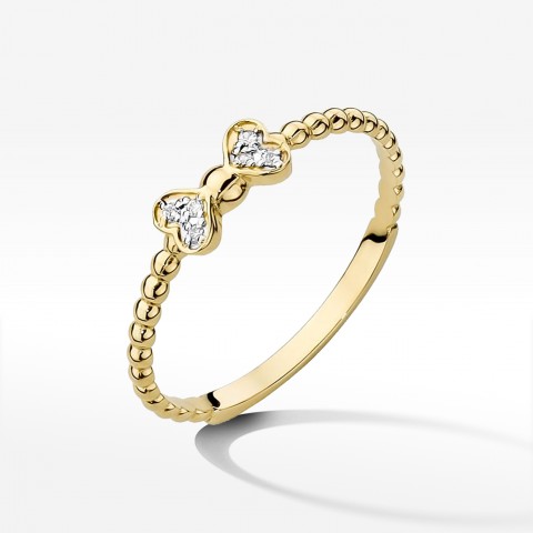 Pierścionek z żółtego złota z diamentami