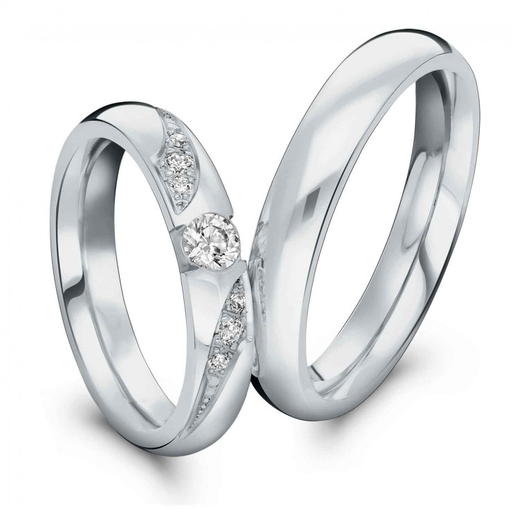 Obrączki ślubne z białego złota 4mm półokrągłe