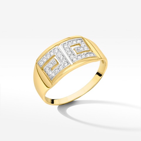 Złoty pierścionek z cyrkoniami