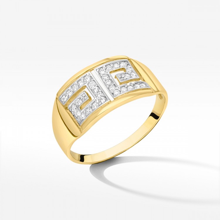 Złoty pierścionek z cyrkoniami