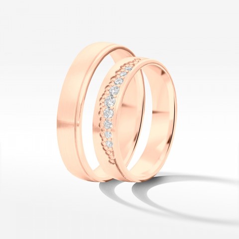 Obrączki ślubne z różowego złota 4.5mm płaskie