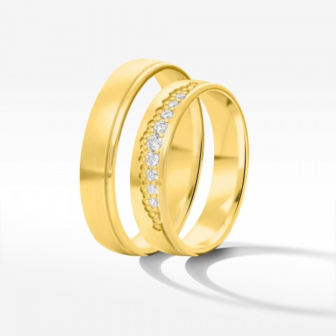 Obrączki ślubne z żółtego złota 4.5mm płaskie