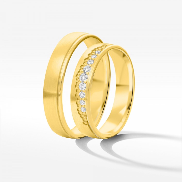 Obrączki ślubne z żółtego złota 4.5mm płaskie