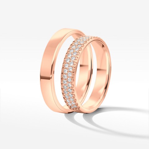 Obrączki ślubne z różowego złota 4mm płaskie