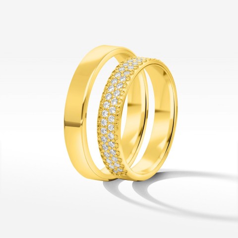 Obrączki ślubne z żółtego złota 4mm płaskie