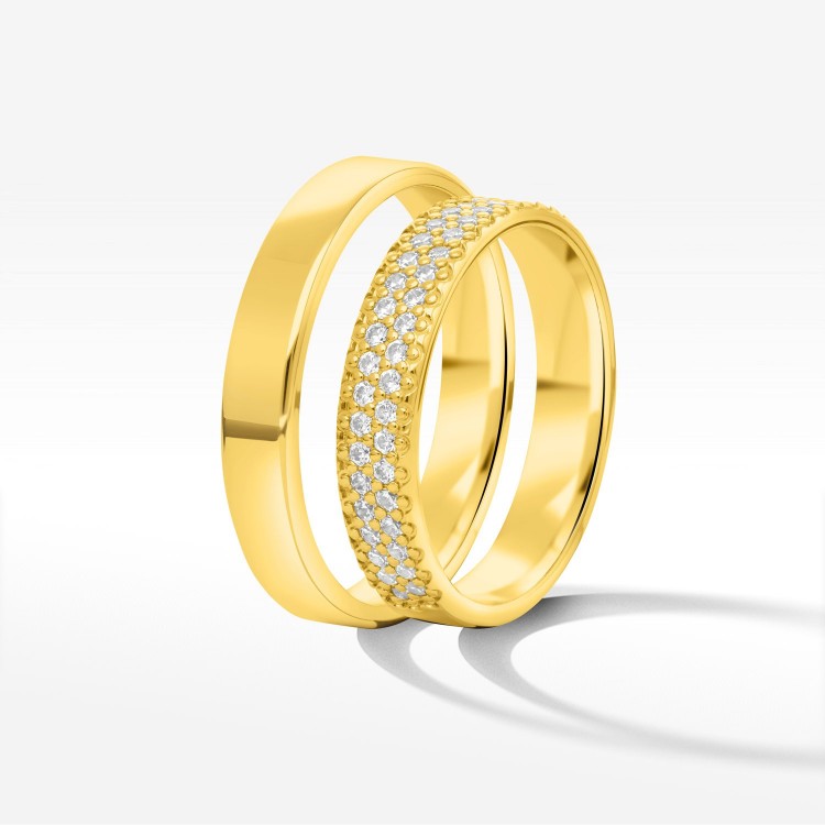 Obrączki ślubne z żółtego złota 4mm płaskie