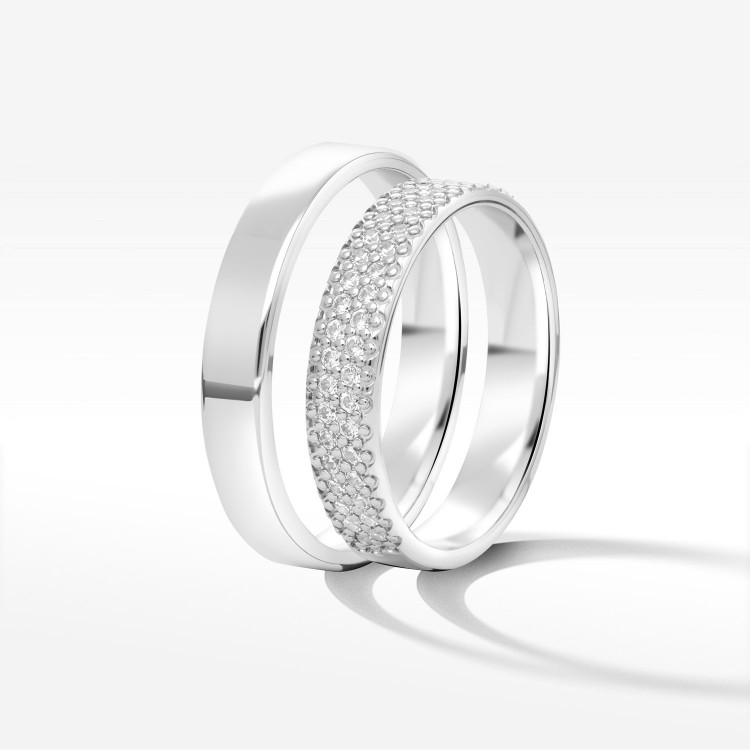 Obrączki ślubne z białego złota 4mm płaskie