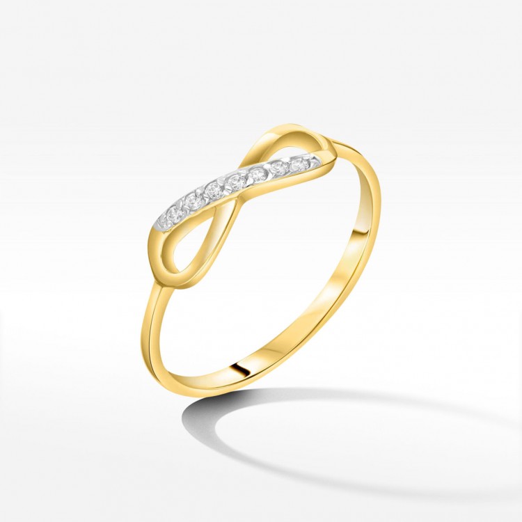 Złoty pierścionek z cyrkoniami