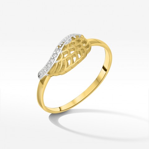 Złoty pierścionek z cyrkoniami