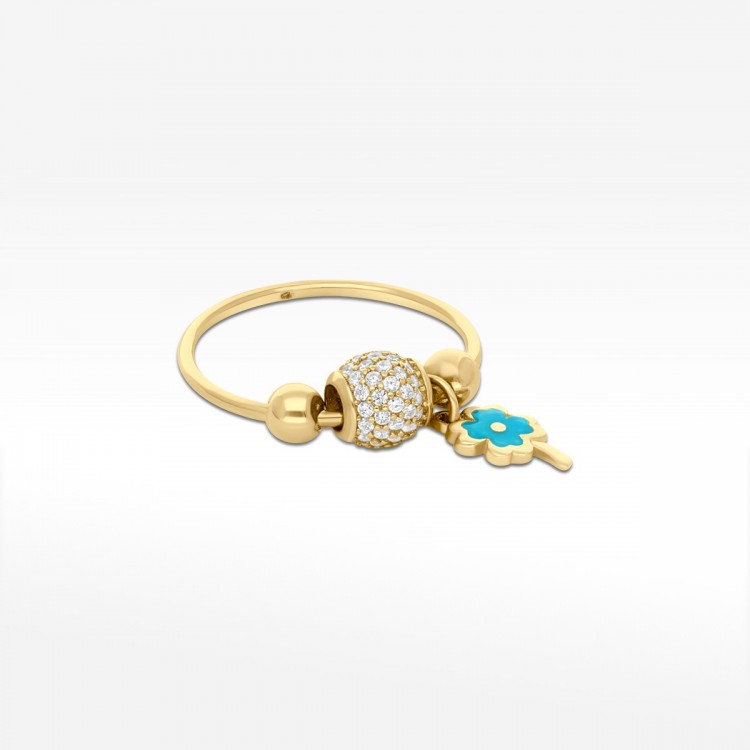 Złoty pierścionek z koniczynką