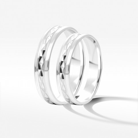 Obrączki ślubne z białego złota 4mm półokrągłe