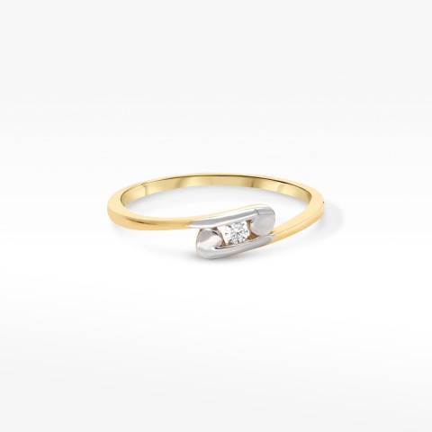 Złoty pierścionek z cyrkonią