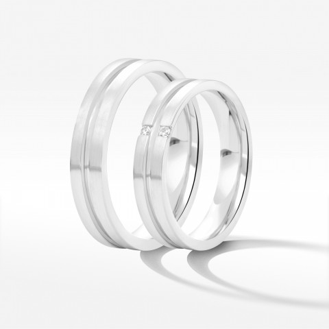 Obrączki ślubne z białego złota 4mm płaskie