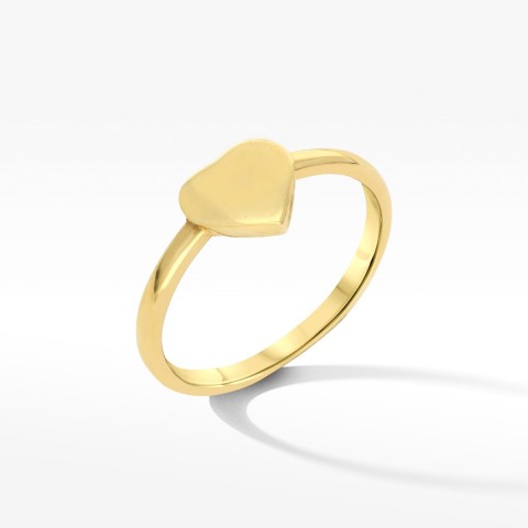 Złoty pierścionek serduszko