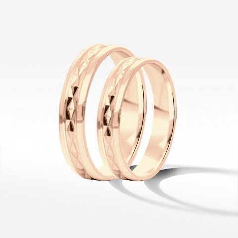 Obrączki ślubne z różowego złota 4mm półokrągłe