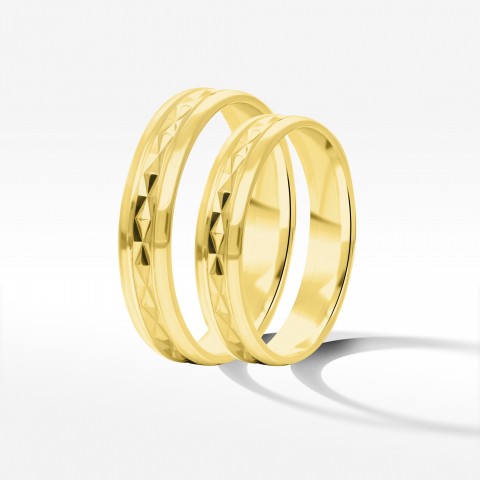 Obrączki ślubne z żółtego złota 4mm półokrągłe