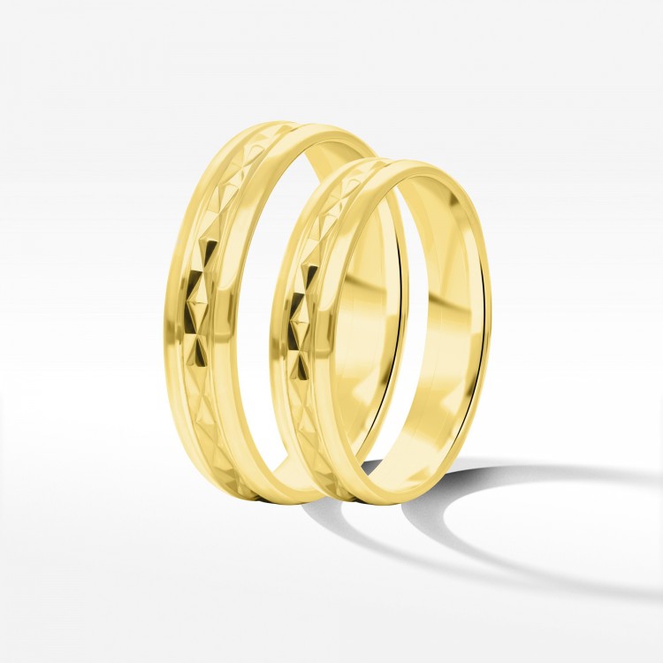 Obrączki ślubne z żółtego złota 4mm półokrągłe