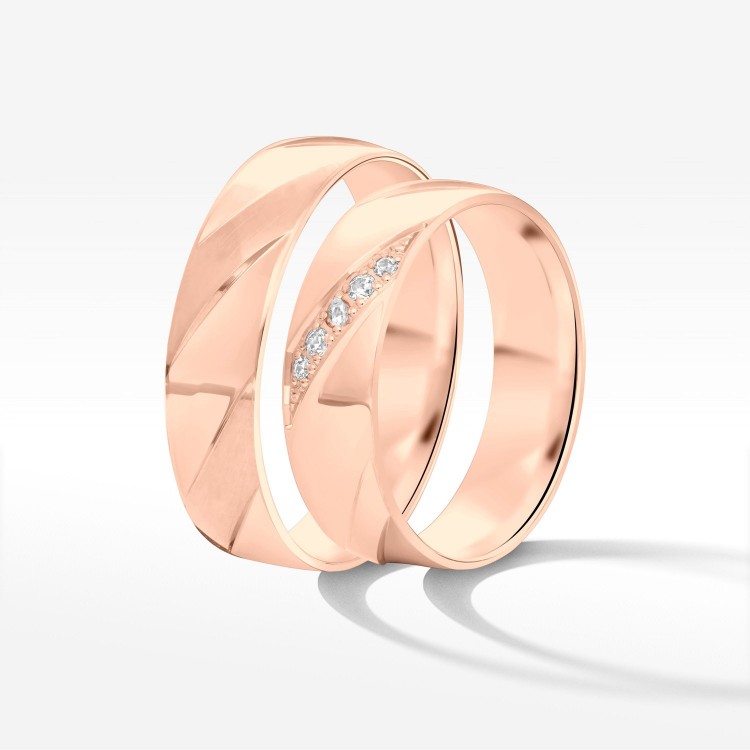 Obrączki ślubne z różowego złota 5.5mm płaskie
