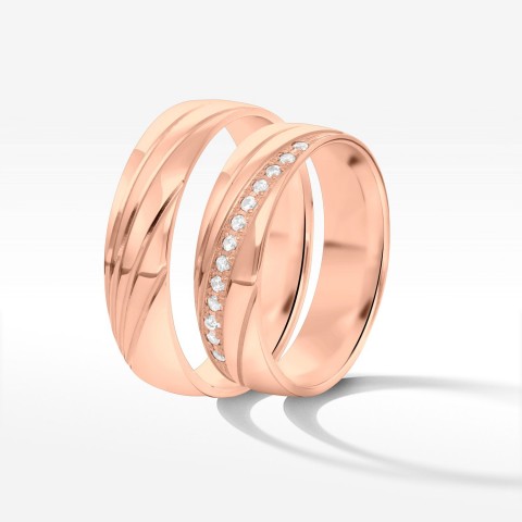 Obrączki ślubne z różowego złota 5.5mm półokrągłe