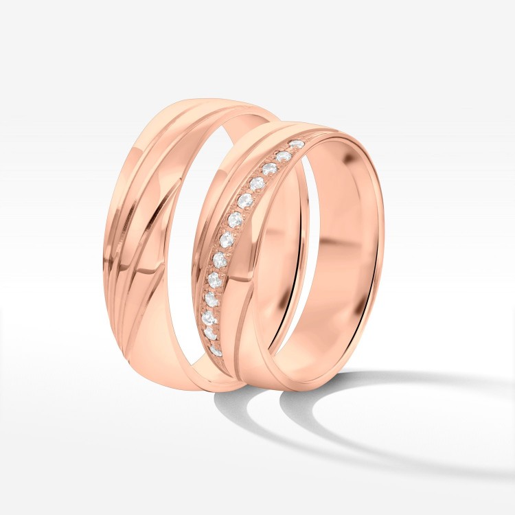 Obrączki ślubne z różowego złota 5.5mm półokrągłe