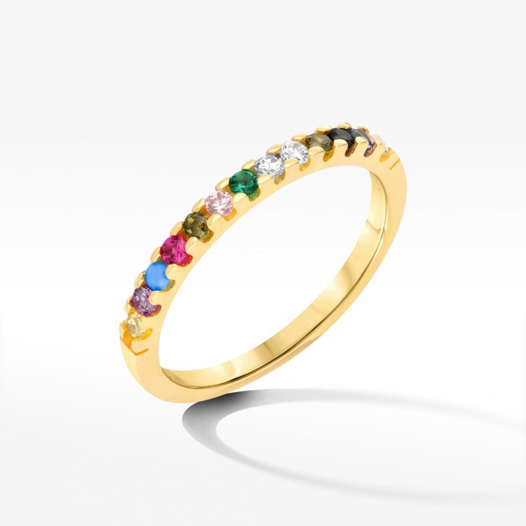 Pierścionek ze złota z cyrkoniami