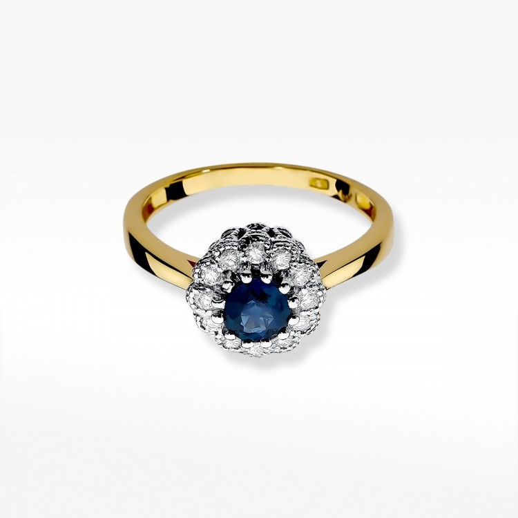 Pierścionek ze złota z szafirem