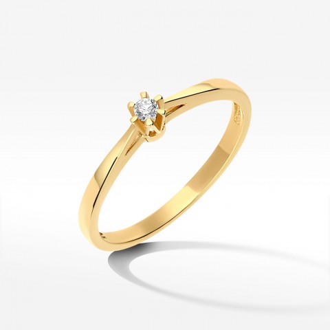 Pierścionek ze złota z cyrkonią