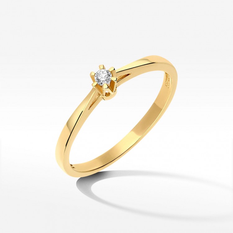 Pierścionek ze złota z cyrkonią