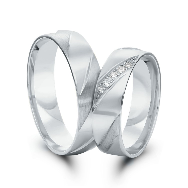 Obrączki ślubne z białego złota 5.5mm płaskie