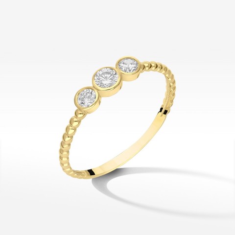 Pierścionek ze złota z cyrkoniami