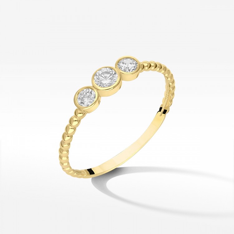 Pierścionek ze złota z cyrkoniami