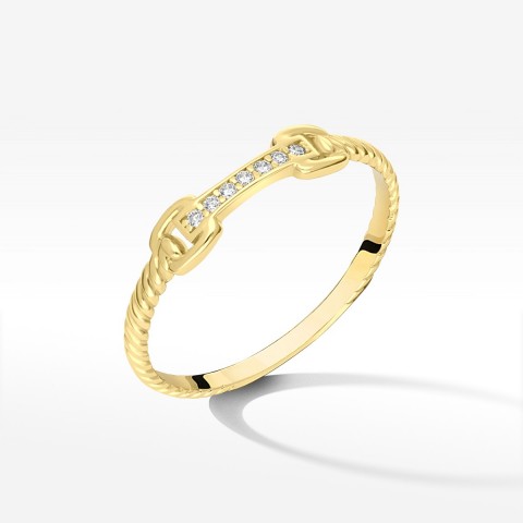 Pierścionek ze złota z cyrkoniami