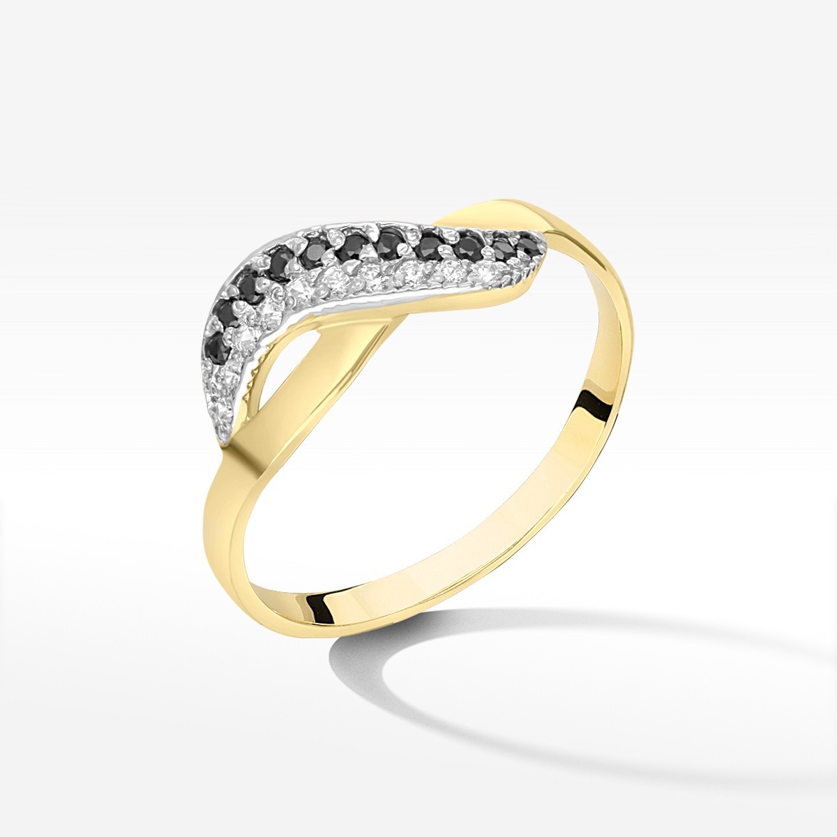 Pierścionek ze złota z cyrkoniami