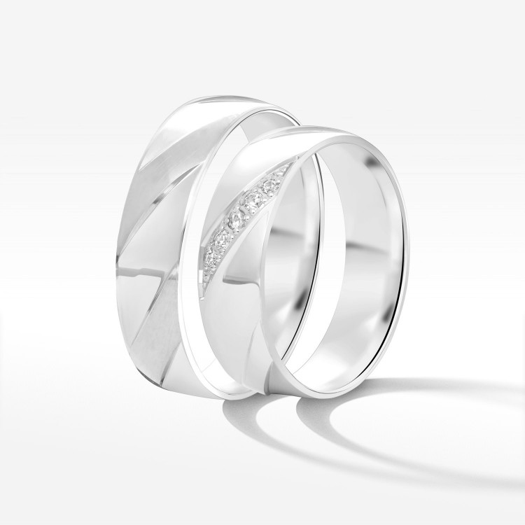 Obrączki ślubne z białego złota 5.5mm płaskie