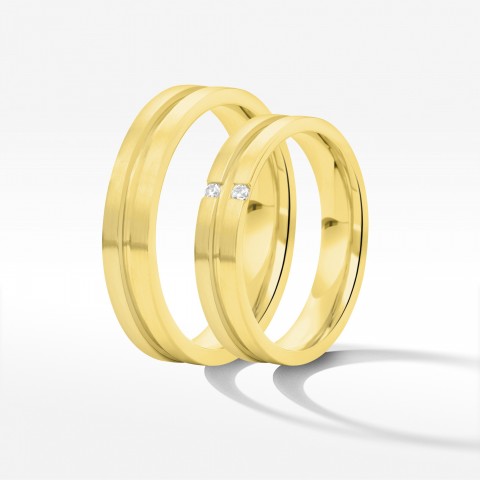 Obrączki ślubne z żółtego złota 4mm płaskie