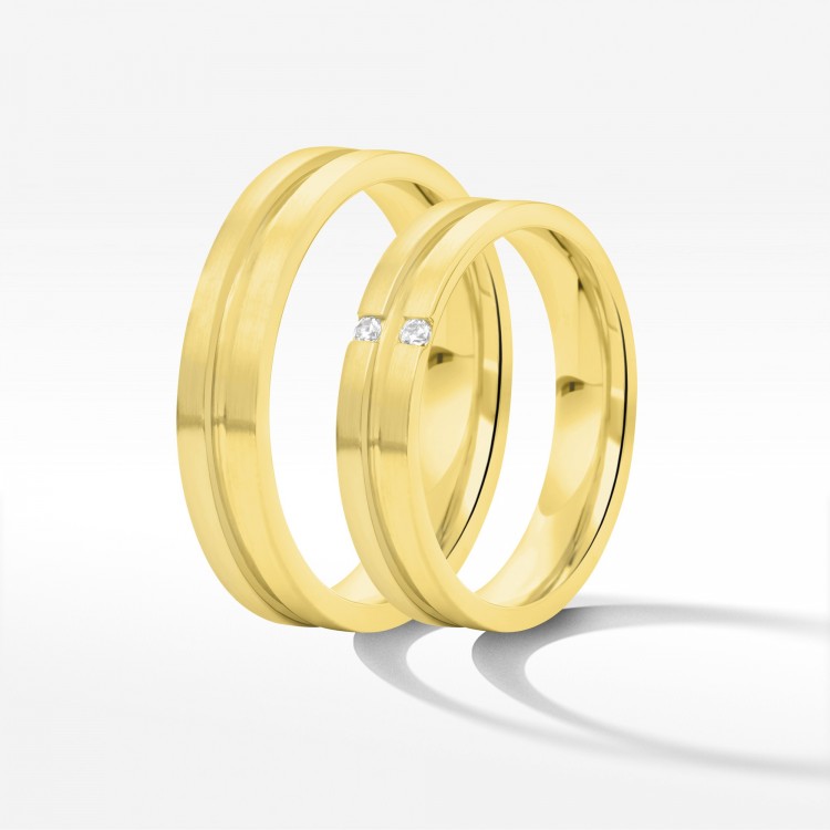 Obrączki ślubne z żółtego złota 4mm płaskie