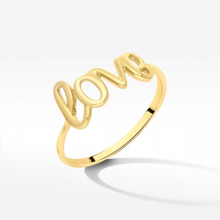 Pierścionek ze złota z napisem Love