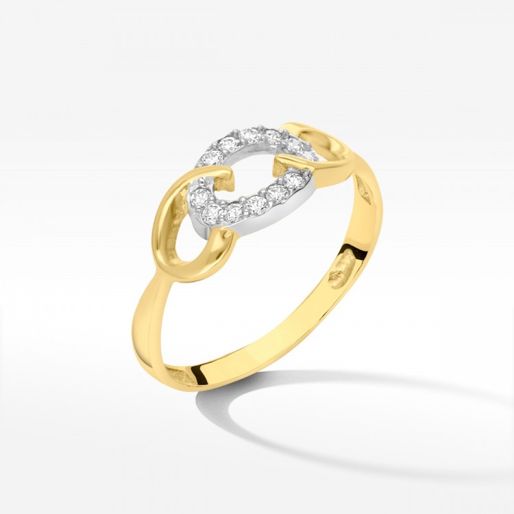 Pierścionek ze złota z cyrkoniami