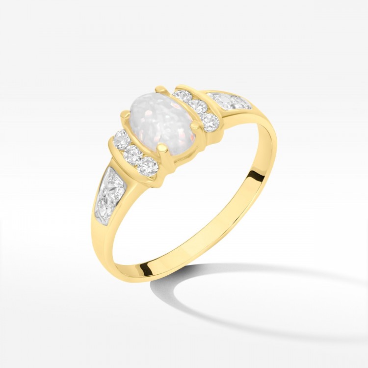 Pierścionek ze złota z opalem