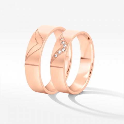 Obrączki ślubne z różowego złota 5.5mm płaskie