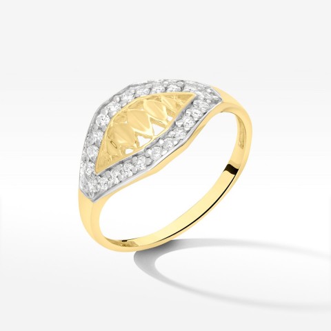 Pierścionek ze złota z cyrkoniami