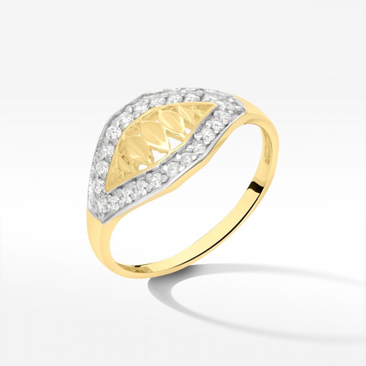 Pierścionek ze złota z cyrkoniami