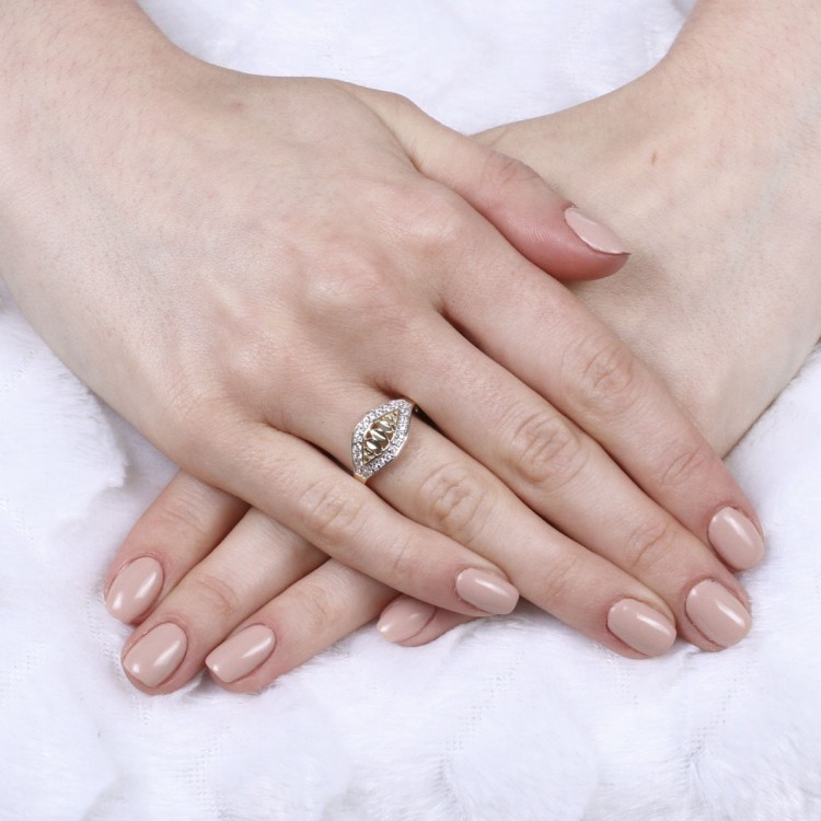 Pierścionek ze złota z cyrkoniami