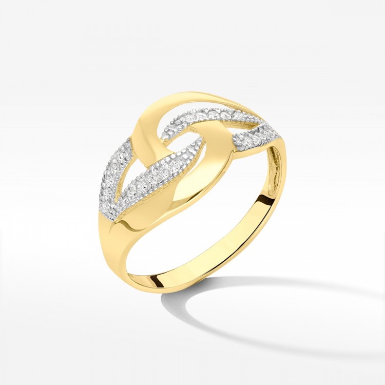 Pierścionek ze złota z cyrkoniami