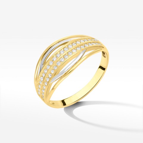 Pierścionek ze złota z cyrkoniami