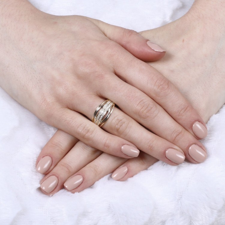 Pierścionek ze złota z cyrkoniami