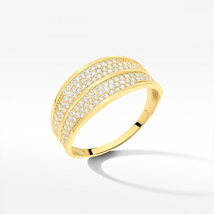 Pierścionek ze złota z cyrkoniami